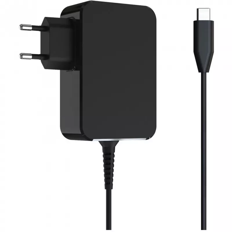 Mobiliojo įrenginio įkroviklis LC-Power LC-NB-GAN-65-C nešiojamam kompiuteriui, juodas, kintamoji srovė, skirtas naudoti patalpose