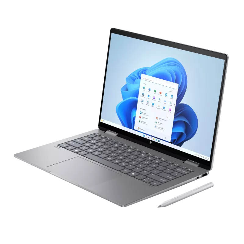 HP Envy x360 2-in-1 nešiojamas kompiuteris 14-fa0006ny - Ryzen 7-8840HS, 16 GB, 512 GB SSD, 14.0 inch WUXGA 300 nitų lietimui jautrus ekranas, IR internetinė kamera, Meteor Silver, Windows 11 Home