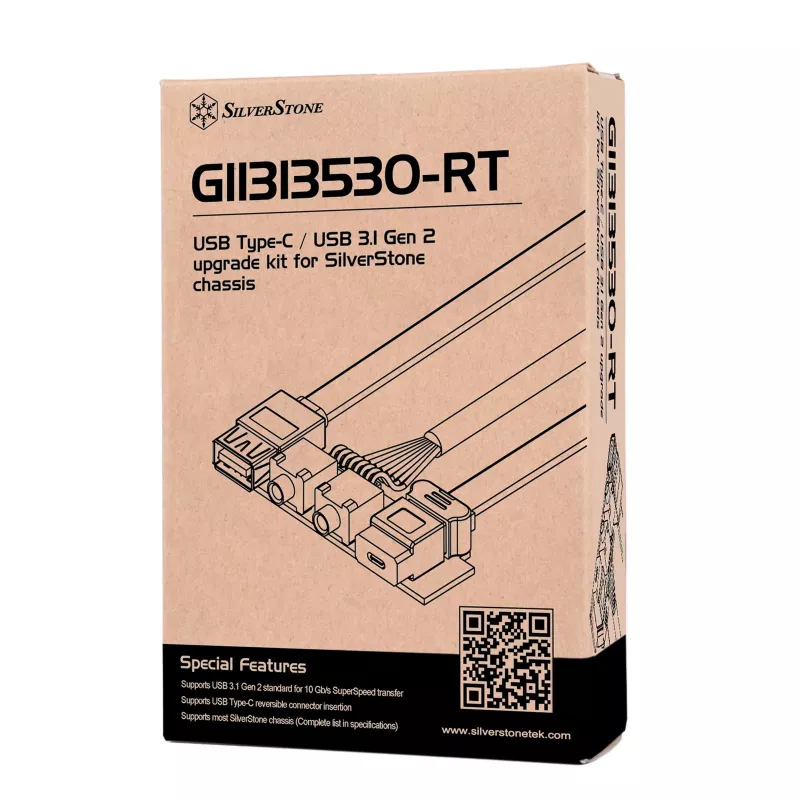 Atnaujinimo rinkinys SidabrinėSTONE SST-G11313530-RT — priekinio skydelio USB Type-C (USB 3.1 Gen 2)
