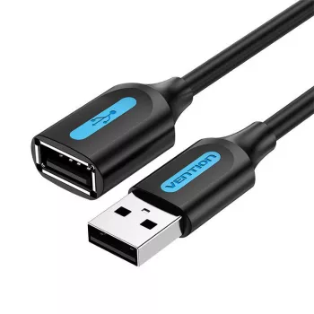 USB 2.0 ilginimo kabelis Vention CBIBJ 5 m — USB-A kištukas į USB-A lizdą, juodas