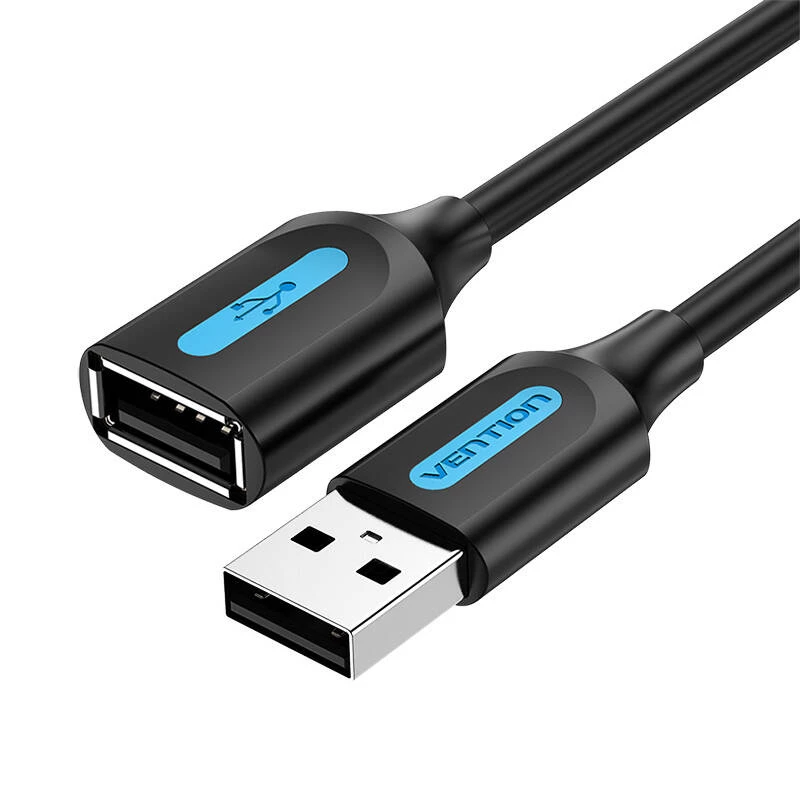USB 2.0 ilginimo kabelis Vention CBIBJ 5 m — USB-A kištukas į USB-A lizdą, juodas
