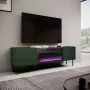 TV spintelė su elektriniu židiniu Cama Meble ONDA 180.5×40×58.0 cm, medžio drožlių plokštė, žalia, atskirai stovinti arba montuojama ant sienos