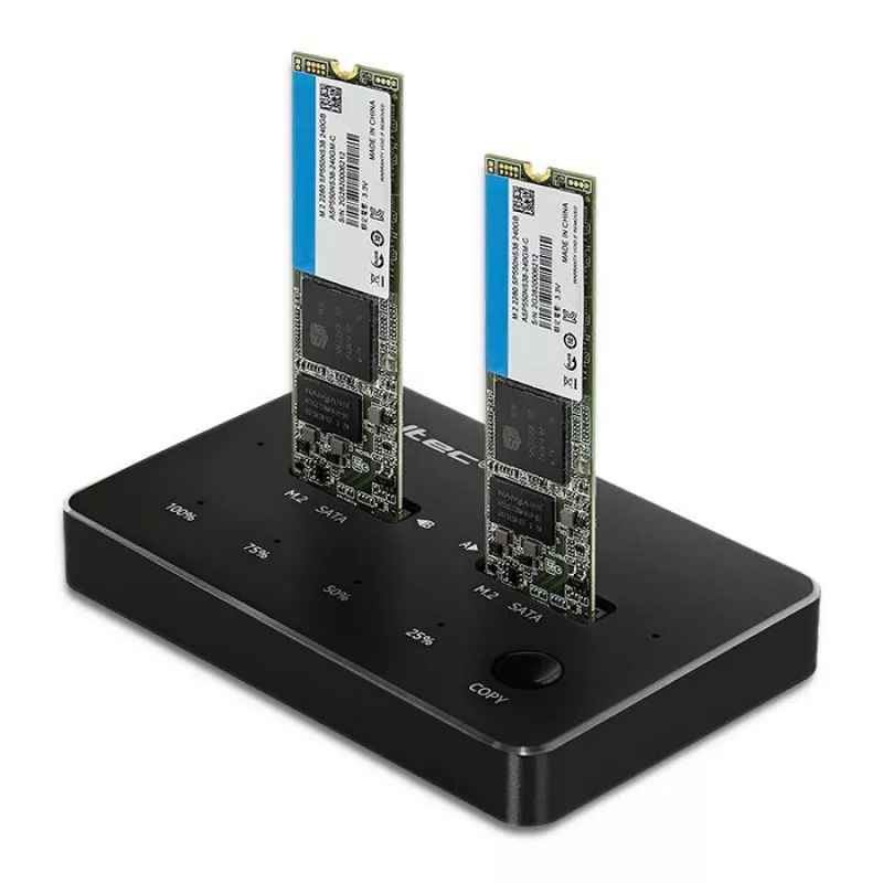 Qoltec 50310 Diskų prijungimo stotelė 2x SSD M.2 SATA NGFF USB Type C