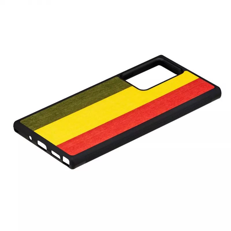 man ir Wood telefono dėklas Samsung Galaxy Note 20 Ultra, reggae Juoda