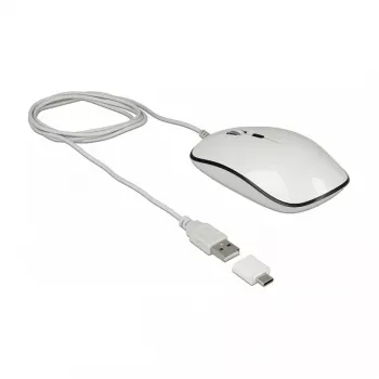 Pelė DeLOCK 12532 Office, abiem rankoms tinkama, USB Type-A, optinė, 3200 DPI