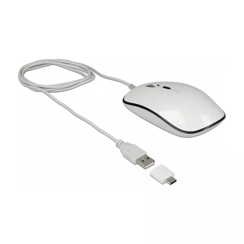 Pelė DeLOCK 12532 Office, abiem rankoms tinkama, USB Type-A, optinė, 3200 DPI