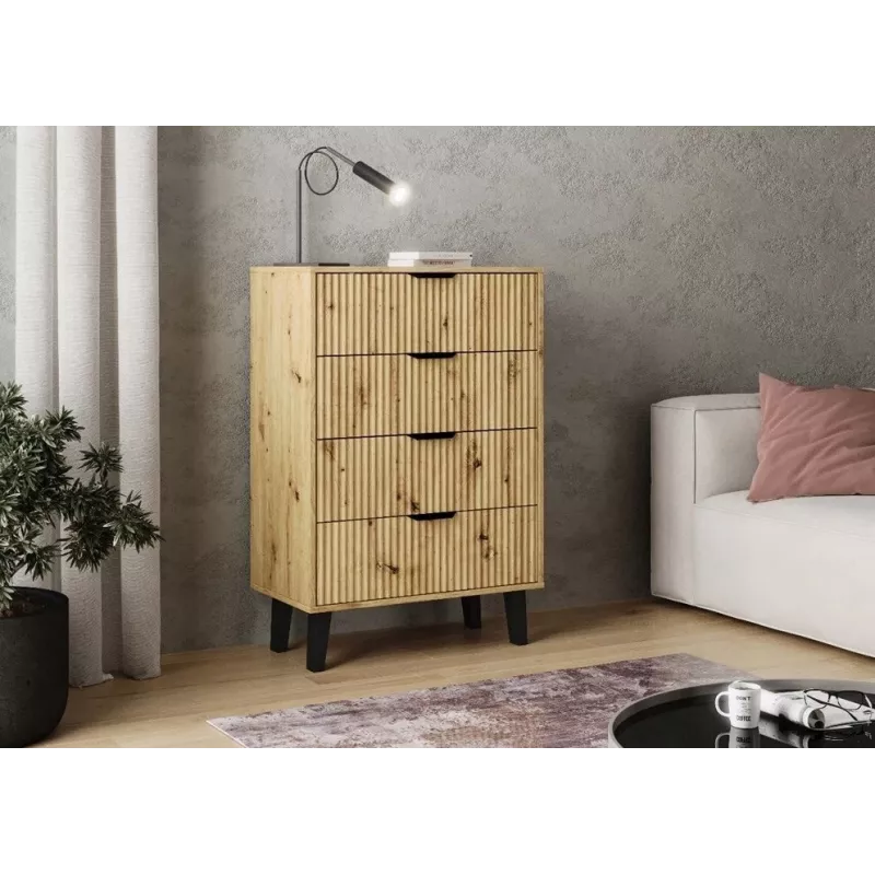 SCANDI 4S plonas ąžuolas ARTISAN komoda