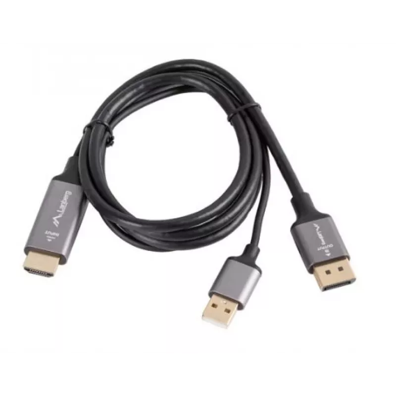 HDMI(M)->DISPLAYPORT(M) LAIDAS 1M 4K JUODAS LANBERG