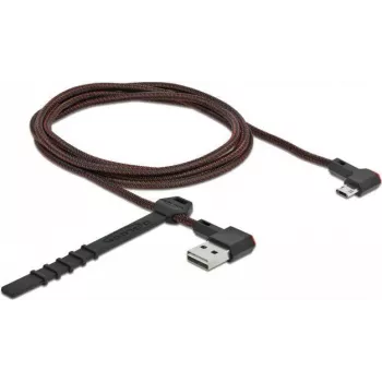USB laidas DeLOCK EASY-USB 2.0 Type-A į Micro-B, kištukas, kampuotas, 1,5 m, juodas