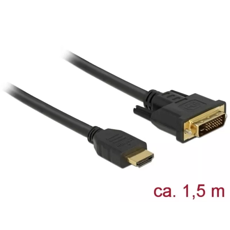 Vaizdo kabelio adapteris DeLOCK 85653 1,5 m HDMI A tipo DVI juoda
