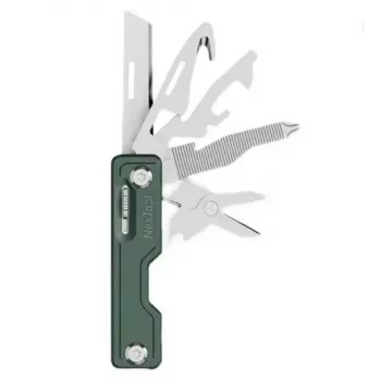 Daugiafunkcis peilis Nextool NE20098 10-in-1 — nerūdijančio plieno sulankstomas daugiafunkcis įrankis, 7,5 cm sulankstytas, 87 g, žalias