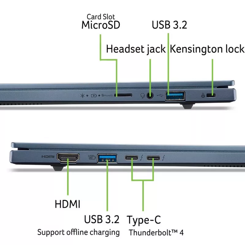 Nešiojamas kompiuteris Acer Swift Go 14 AI NX.JNBEG.001 — Intel Core Ultra 7 256V, 14 colių WUXGA, 16 GB LPDDR5, 512 GB SSD, Intel Arc 140V, Windows 11