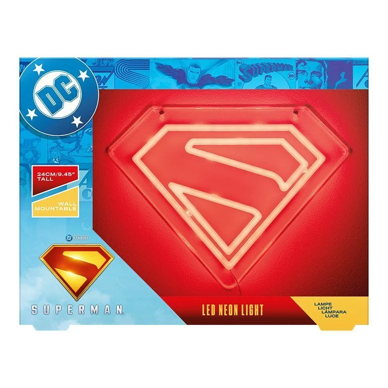 Prie sienos tvirtinamas LED neoninis šviestuvas „Paladone Superman“ PP14478SMTVN, dekoratyvinis sienos ženklas