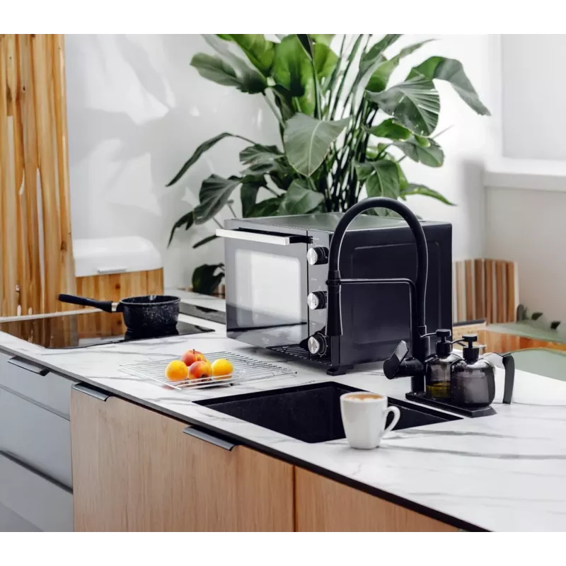 Elektrinė kompaktiška stalviršio krosnelė Adler AD 6026 — 48 l talpa, 1800 W, laisvai pastatoma, mechaninis laikmatis
