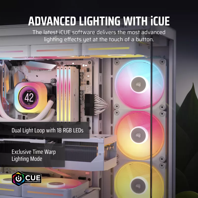 Corsair iCUE LINK LX140-R RGB 14 cm ventiliatorius, baltas, 2000 aps./min.