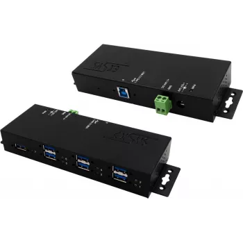 EXSYS EX-1517HMVS 7 prievadų valdomas USB 3.2 Gen1 metalinis HUB su 15KV EDS apsauga nuo viršįtampių