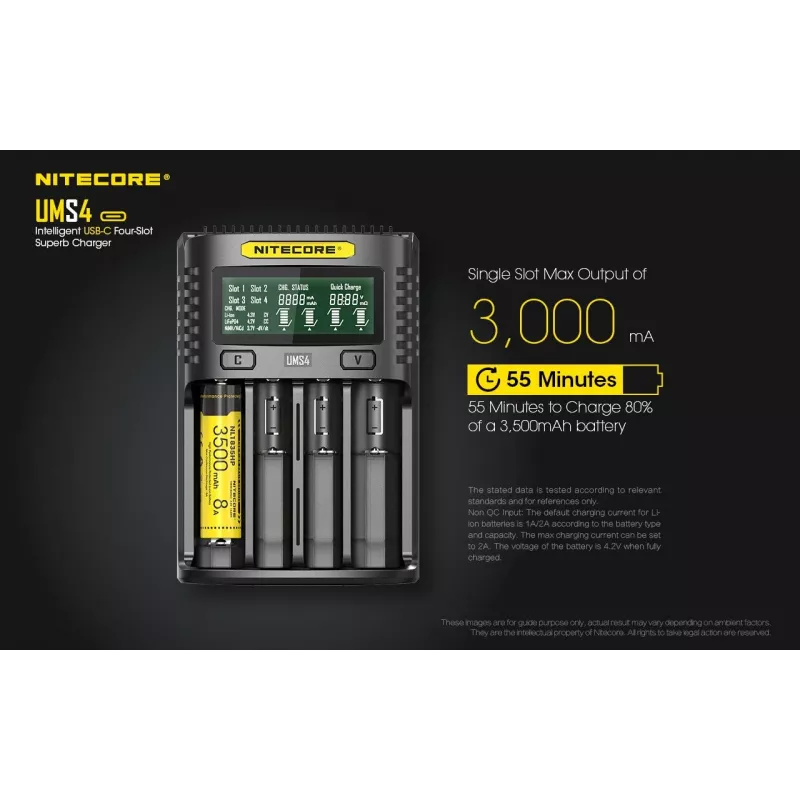 Nitecore UMS4 įkroviklis