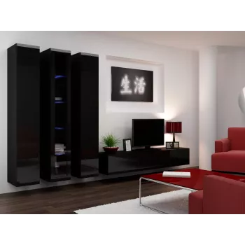Cama uždara Spintelė VIGO '180' 180/40/30 juodas/juodas blizgus