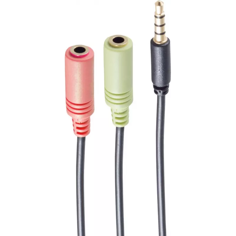 Audio kabelis ShiverPeaks BS14-05041 0,25 m 2x3,5 mm juodas