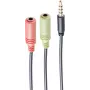 Audio kabelis ShiverPeaks BS14-05041 0,25 m 2x3,5 mm juodas