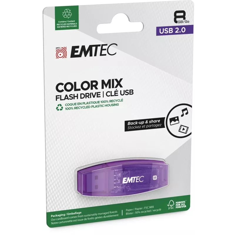 USB FlashDrive 8GB EMTEC C410 (Juoda) USB 2.0 (ECMMD8GC410)