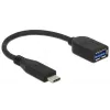 USB laidas DeLOCK USB 3.1 Gen 2 Type-C/Typ-A 0,1 m juodas