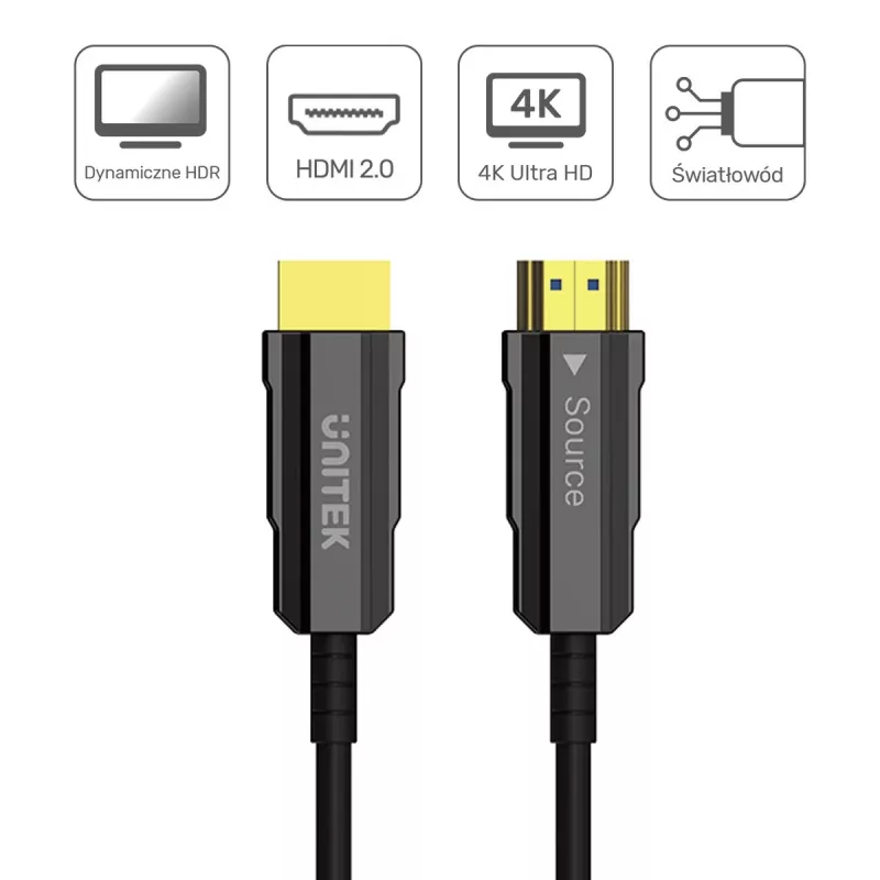 HDMI laidas UNITEK C11072BK-25M 25m 18 Gbit/s Juoda
