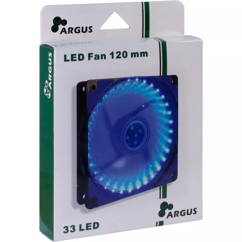 INTER-TECH Argus L-12025 120 mm mėlynos LED korpuso ventiliatorius