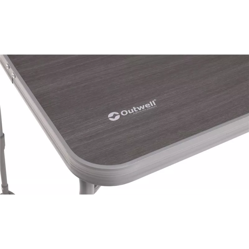 Stalas Outwell Coledale M Pilka — aliuminis viršus ir rėmas, 680×1000 mm, aukštis 56 cm