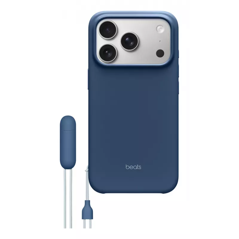 Apsauginis Apple Beats iPhone 17 Pro dėklas su atramine kojele — MagSafe, kameros valdymas, tinka 6,3 colio ekranui, Uolienų mėlyna (rožinė)