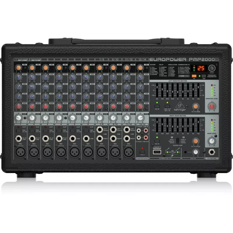 Behringer PMP2000D garso maišytuvas 14 kanalų 2000 W juodas
