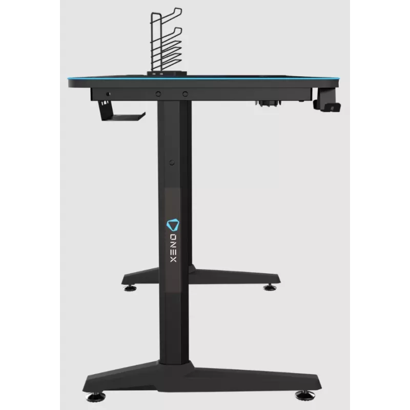 Žaidimų stalas Onex GD1200H — 1200 mm stalviršis su puodelio laikikliu ir ausinių kabliu