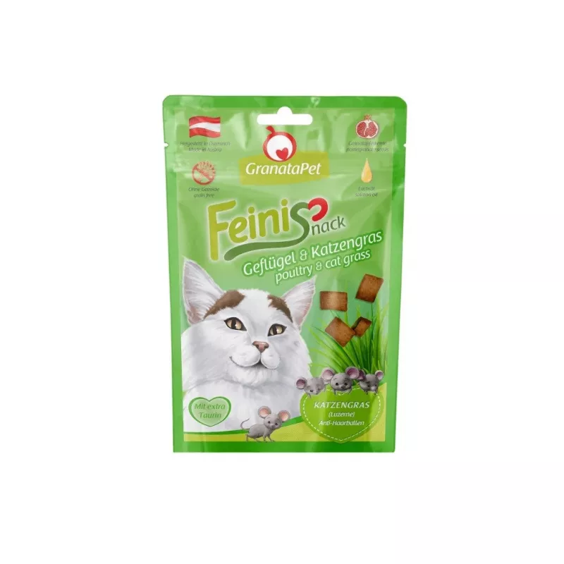 Kačių skanėstai Fox4Pets GRANATAPET FeiniSnack Paukštiena su kačių žole, mėsingas kietas užkandis, 50 g, be grūdų, suaugusioms katėms