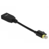 DeLOCK - DisplayPort adapteris - Mini DisplayPort (M) su fiksavimu į DisplayPort (M) - DisplayPort 1.4 - 15 cm - be halogenų, 8K palaikymas - juoda (65978)