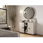 Komoda Cama Meble SOHO 120×41×80 cm – kašmyro spalvos fasadai, juodas rėmas