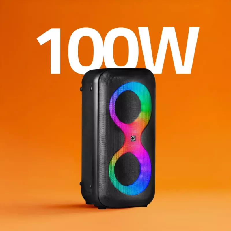 Nešiojamasis muzikos centras MANTA SPK0401B100 Bluetooth garsiakalbis, 100 W pikinė galia, FM radijas, karaoke, įmontuota baterija, X-BASS