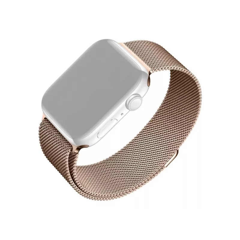 Tinklinis dirželis FIXED FIXMEST-436-RG, skirtas Apple Watch 38/40/41mm, rožinis auksas