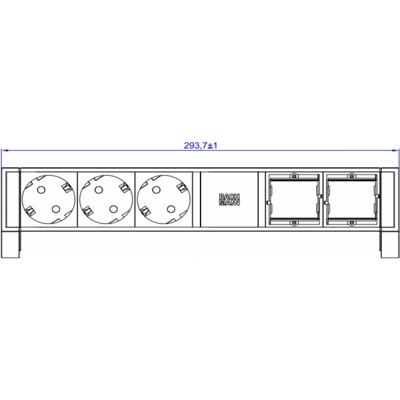 Bachmann DESK2 3xCEE7/3 2xCM 902.607Strom 0 2m GST18 RAL9005