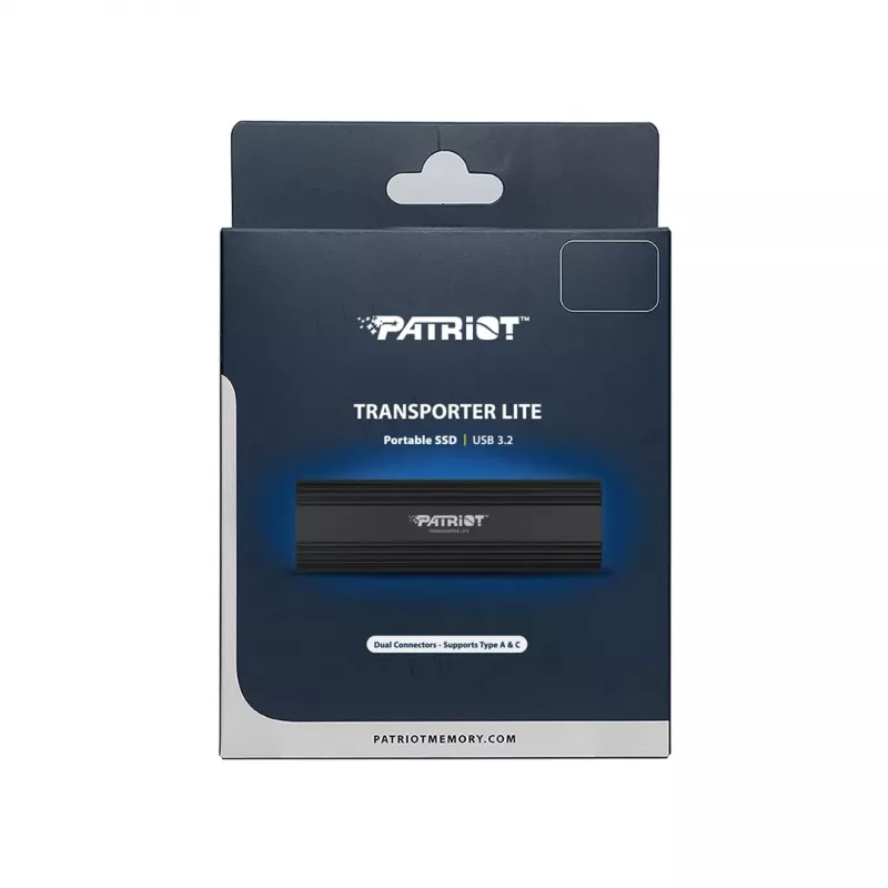 Išorinis SSD PATRIOT TRANSPORTER Lite 1 TB (USB 3.2 Gen 2, 1000 MB/s, aliuminis, USB-C)