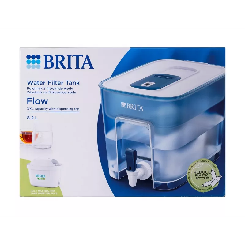 Vandens filtro dozatorius BRITA FLOW MAXTRA PRO Pure Performance — 8,2 l, mėlynas, 220×214×304 mm