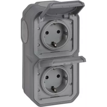 Legrand Plexo New APWG 069744L Schuko lizdas IP44 pilkas 2 krypčių vertikalus 5 (069744L)