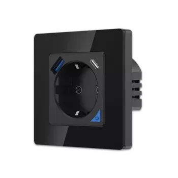 Sieninio lizdo rinkinys Extralink Smart Life Pro 230V su 1x USB-A ir 1x USB-C