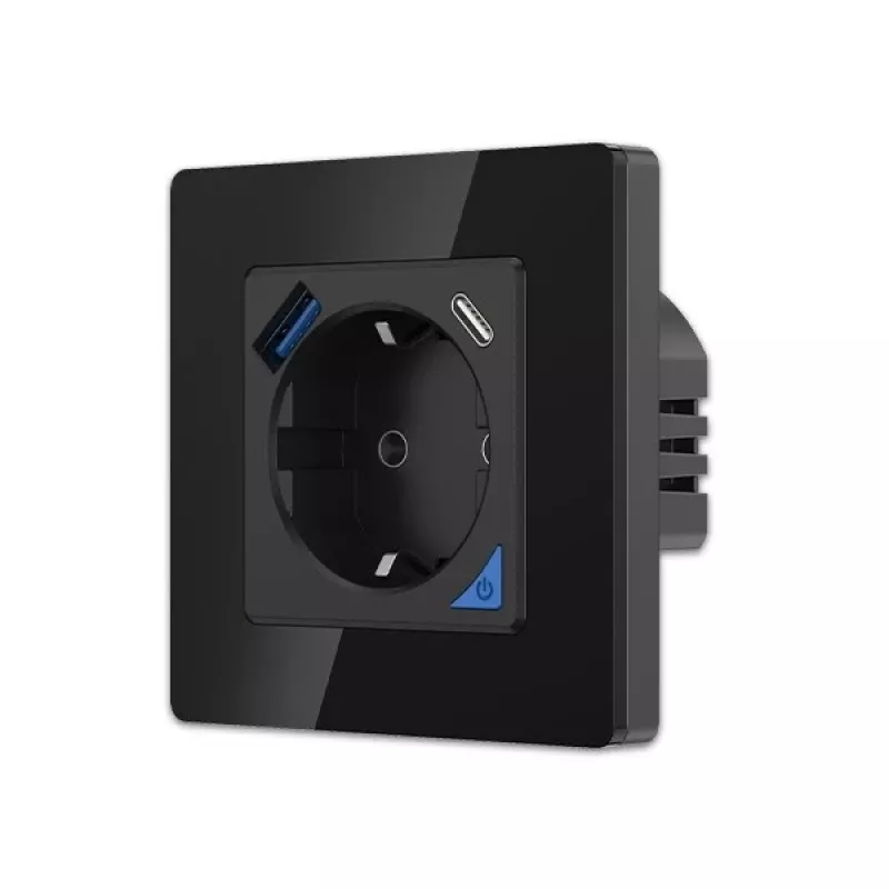 Sieninio lizdo rinkinys Extralink Smart Life Pro 230V su 1x USB-A ir 1x USB-C