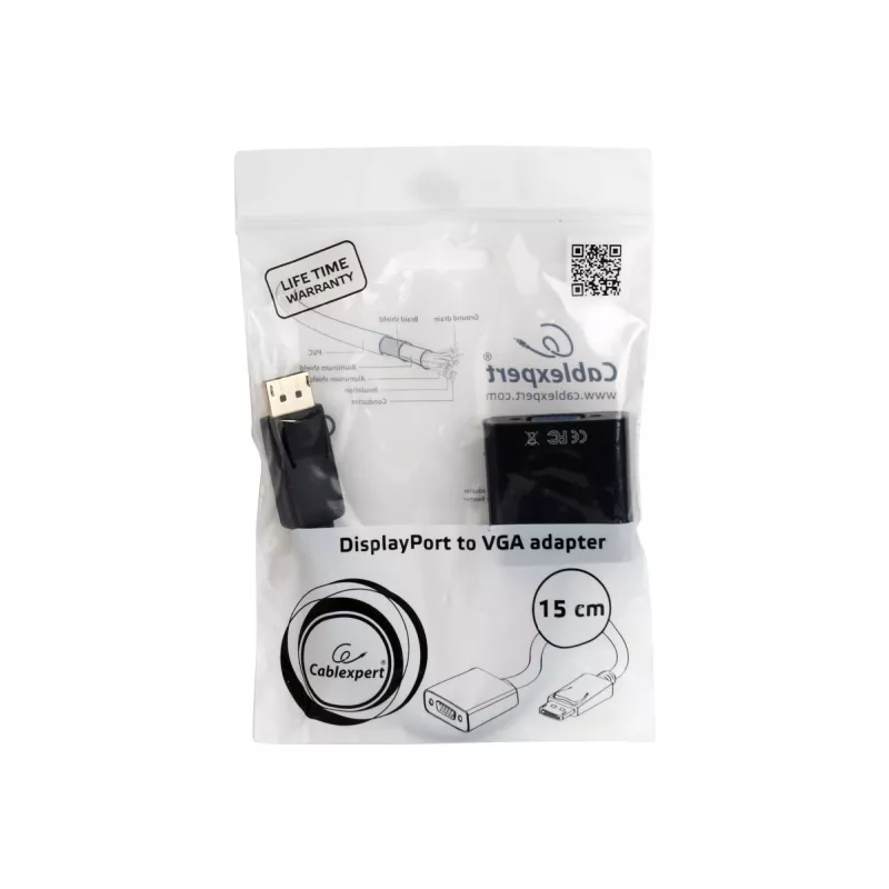Adapteris DisplayPort į VGA, juodas