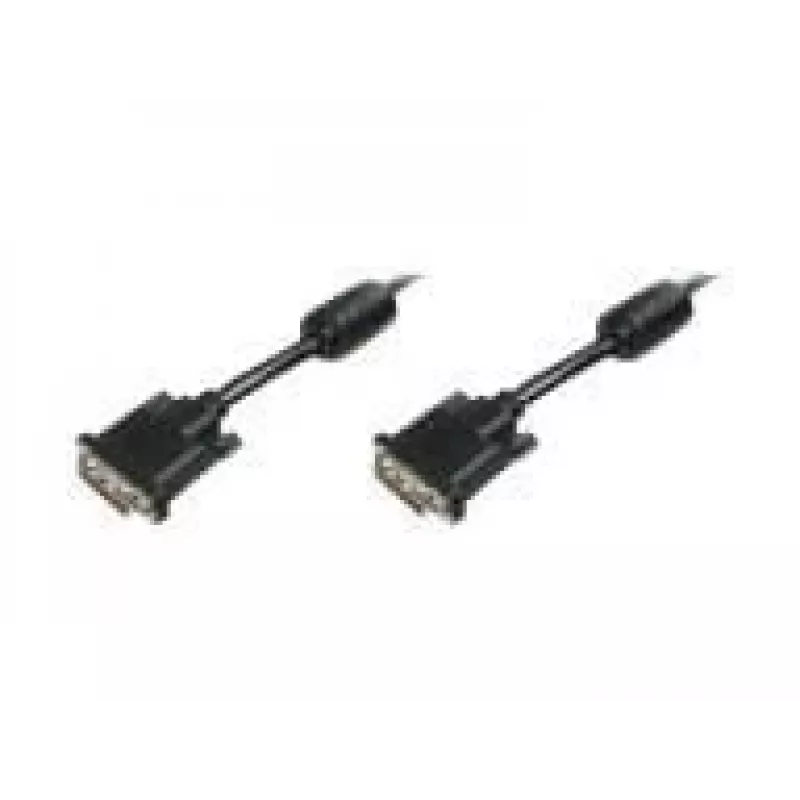 DIGITUS - DVI kabelis - Dual Link - DVI-D (V) - DVI-D (V) - 5,0 m - Formuotas, varžtai nykščiams - Juoda (AK-320101-050-S)