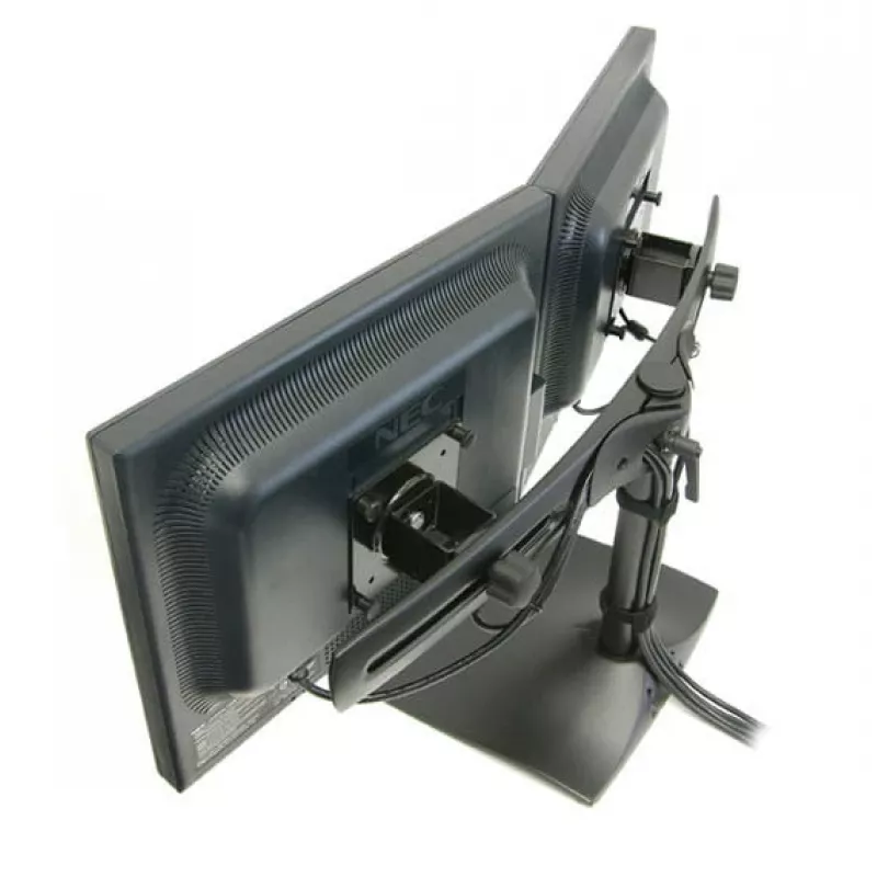 Ergotron DS100 - stovas - horizontalus - skirtas 2 LCD ekranams - aliuminis, plienas - juodas - ekrano dydis: iki 61 cm (iki 24 colių)