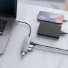 USB šakotuvas Aukey CB-H36 — 4 prievadų USB 3.2 Gen 1 Type-A, prieglobos USB 2.0, 5000 Mbit/s, aliuminis sidabrinis