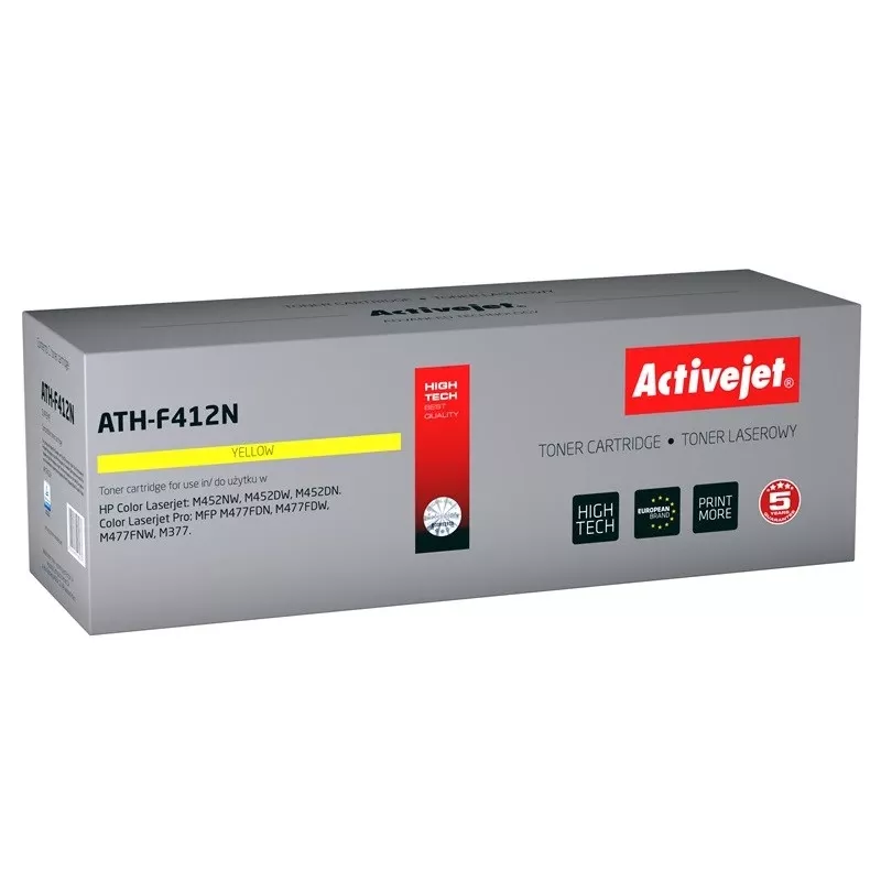 Activejet ATH-F412N toneris (pakaitalas HP 410A CF412A; Supreme; 2300 puslapių; geltonas)