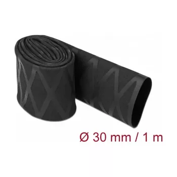 Termiškai susitraukiantis vamzdelis DeLOCK 19596 X rašto neslystantis 1 m x 30 mm juodas