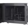 Kombinuota mikrobangų krosnelė Sharp YC-MG01E-S — 20 l, 800 W mikrobangų, 1000 W grilis, 5 galios lygiai, sukamoji valdymo rankenėlė, 25,5 cm sukamoji lėkštė